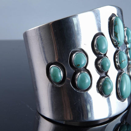 Albert Cleveland Navajo Sterling and turquoise modernist bracelet