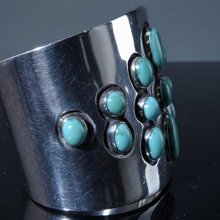 Albert Cleveland Navajo Sterling and turquoise modernist bracelet