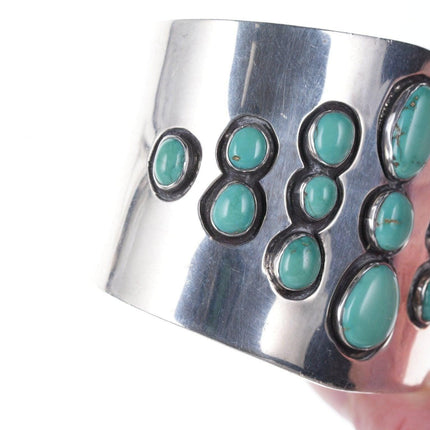 Albert Cleveland Navajo Sterling and turquoise modernist bracelet