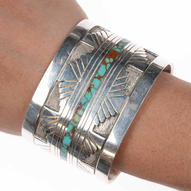 6.25" Gibson Nez Navajo/Apache sterling - Royston turquoise cuff bracelet