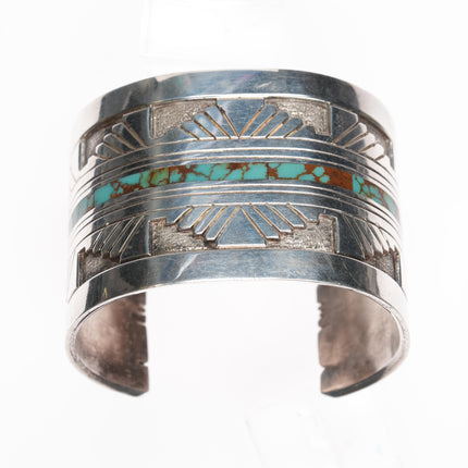 6.25" Gibson Nez Navajo/Apache sterling - Royston turquoise cuff bracelet