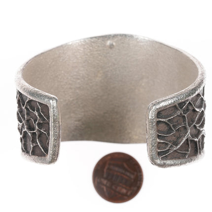 6.5" Samuel LaFountain - Diné, Turtle Mountain Chippewa Tufa Cast spiderweb turquoise cuff bracelet