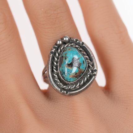 sz6.75 Vintage Navajo silver ring with turquoise