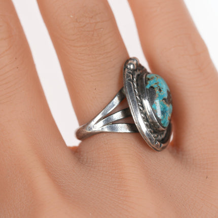 sz6.75 Vintage Navajo silver ring with turquoise