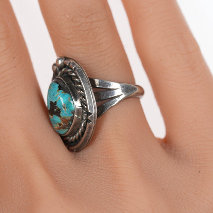 sz6.75 Vintage Navajo silver ring with turquoise