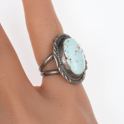 sz3 Burt Francisco Navajo silver and turquoise ring