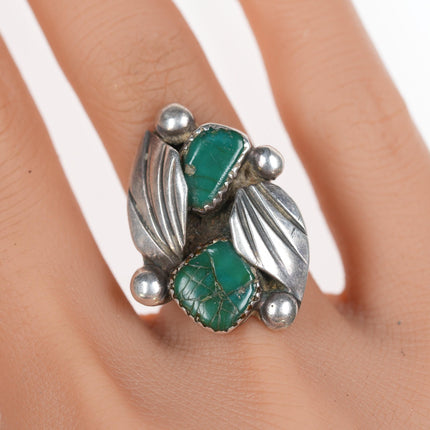 sz7 Vintage Zuni Cerrillios Turquoise silver ring