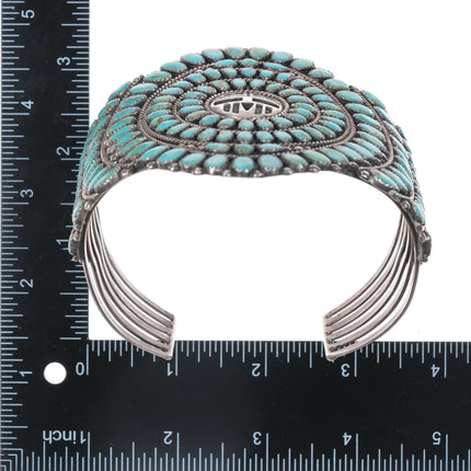 9.75" Navajo Upper Arm Cuff bracelet Sterling turquoise Larry Moses Begay