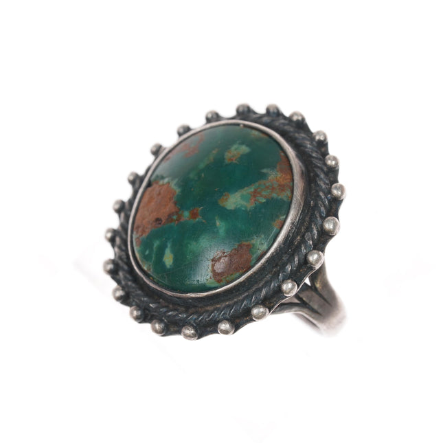 sz6 Cerrillos Turquoise 1940's Native American silver ring