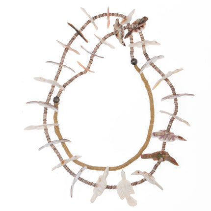 1950's Leekya Deyuse Zuni carved bird fetish necklace