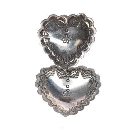 Frank & Brihilda Coriz Santo Domingo sterling heart clip on earrings