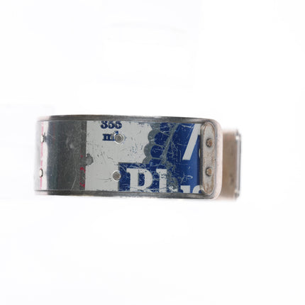 6.5" vintage sterling Beer can label cuff bracelet