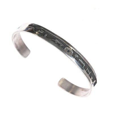 6.5" Andrew Henry Navajo sterling storyteller cuff bracelet