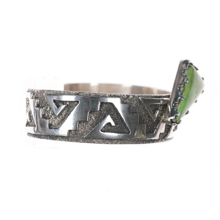 6.5" Randy Hoskie Navajo Gaspeite Sterling cuff bracelet