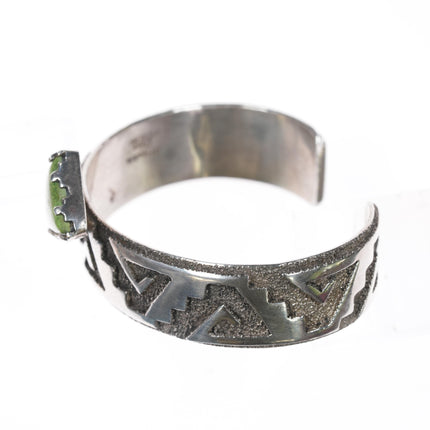 6.5" Randy Hoskie Navajo Gaspeite Sterling cuff bracelet