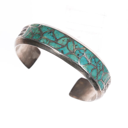 6 3/8" c1950's Zuni Alice Leekya Homer silver - turquoise cuff bracelet