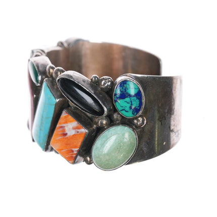 6.75" Garcia Sterling Multi-stone cuff bracelet