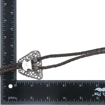 c1960 c-31 Sterling Bull skull brutalist bolo tie