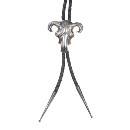 Vintage Sterling cow skull bolo tie