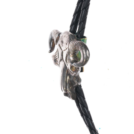 Vintage Sterling cow skull bolo tie