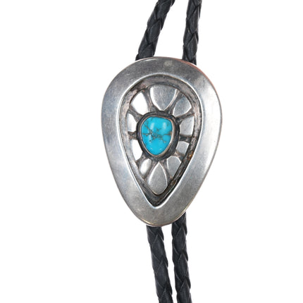 1950's Navajo silver bolo tie with turquoise