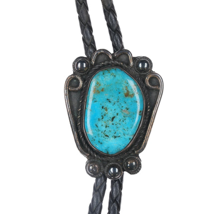 c1950's Native American silver and turquoise bolo tie