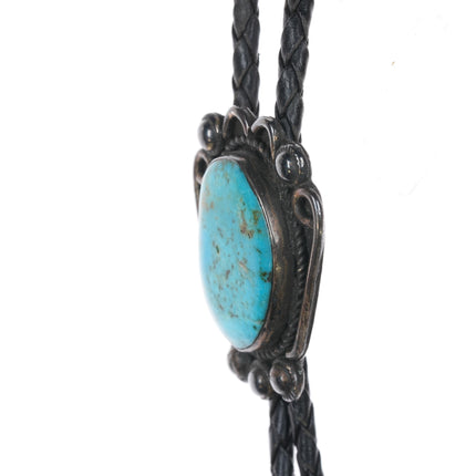 c1950's Native American silver and turquoise bolo tie