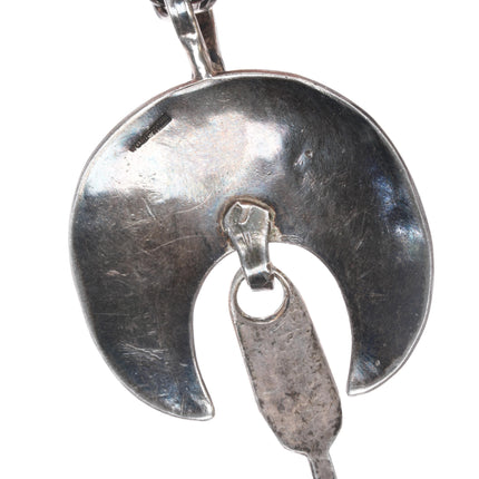 Chief Wolf Robe Hunt Acoma (1905-1977) silver necklace with pendant