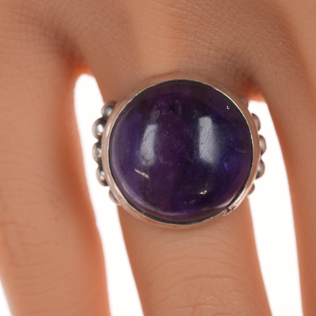 sz6 William Spratling silver modernist amethyst ring