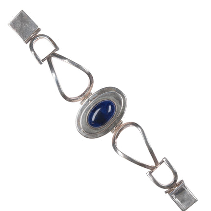 7" Retro Mexican sterling lapis bracelet