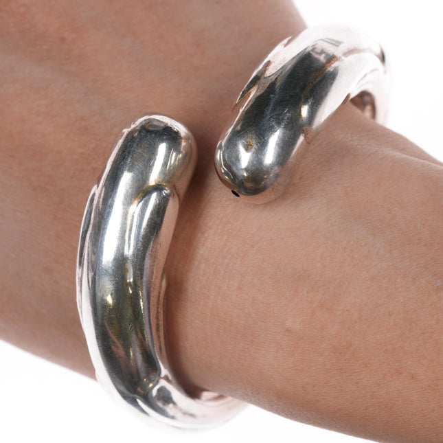 6.75" Retro Italian sterling clamper bangle bracelet