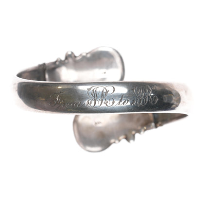 7" Springy retro 800 silver bangle bracelet