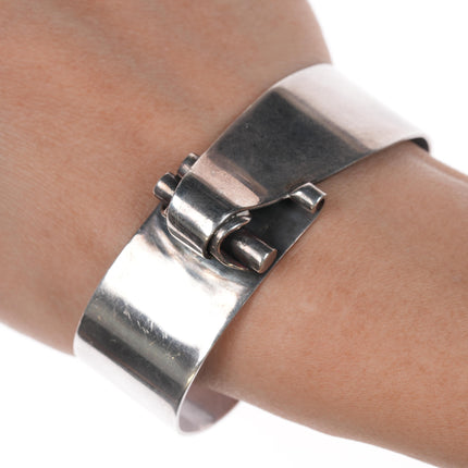 6.75" Modernist sterling handmade abstract cuff bracelet