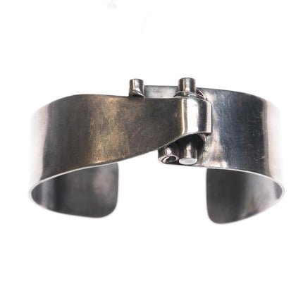 6.75" Modernist sterling handmade abstract cuff bracelet