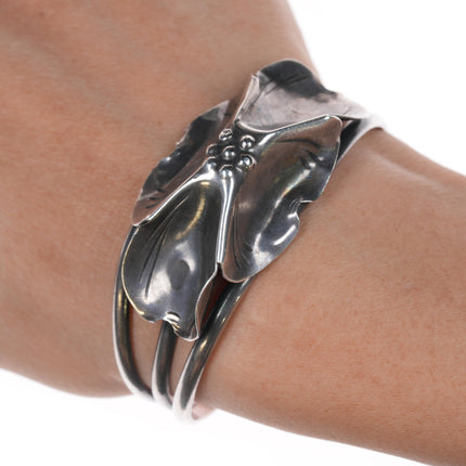 6 1/8" Stuart Nye Dogwood sterling cuff bracelet