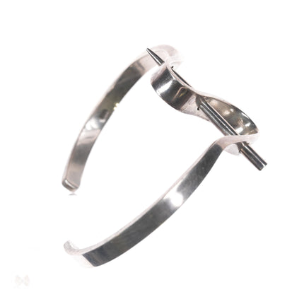 7.75" Sterling freeform squiggly cuff bracelet