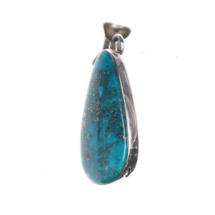 Vintage Nakai Sterling Morenci pyrite matrix turquoise pendant