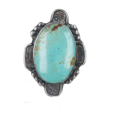 sz5.5 Vintage Native American silver ring with turquoise