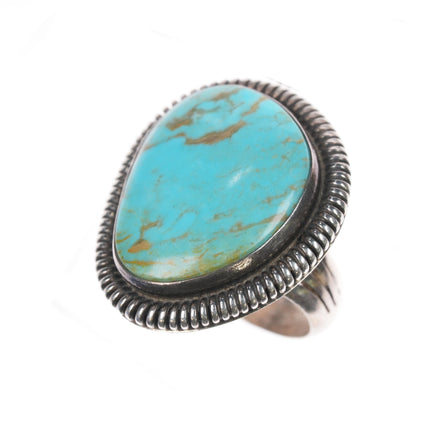 Sz7 MLB Native American silver Kingman turquoise ring