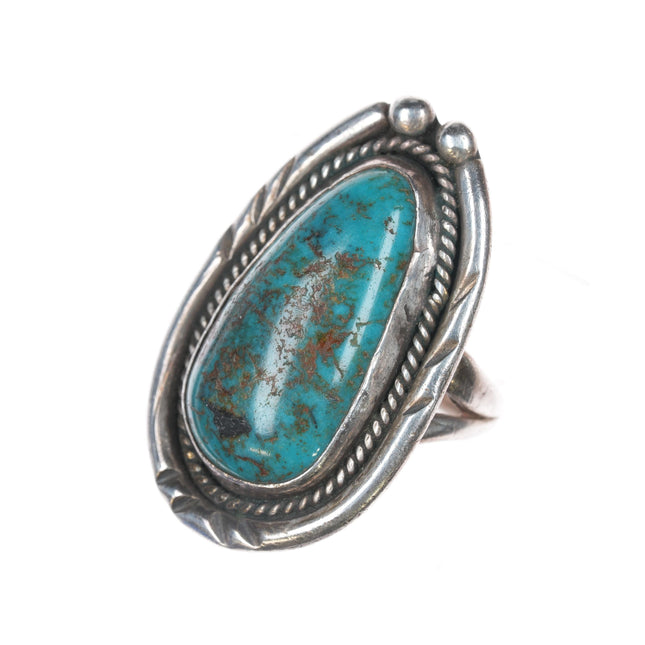 sz6.75 Vintage Navajo silver ring with beautiful turquoise