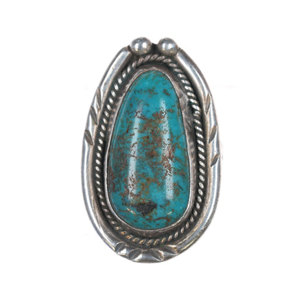 sz6.75 Vintage Navajo silver ring with beautiful turquoise