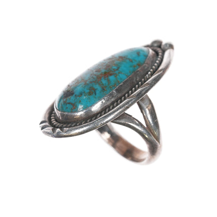 sz6.75 Vintage Navajo silver ring with beautiful turquoise