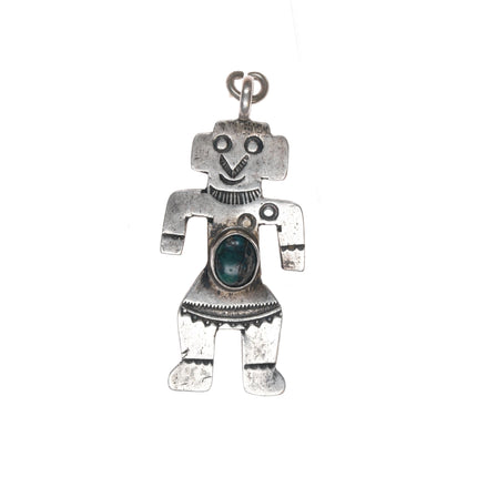 c1940's Navajo curio silver and turquoise kachina charm