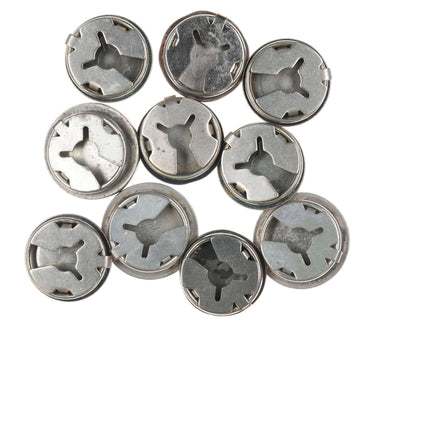 10 Vintage Southwestern Stamped Sterling and Buffalo nickel button covers