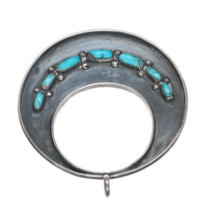 Vintage Southwestern Modernist sterling and turquoise pendant