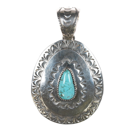 Larry Martinez Chavez Navajo Sterling and turquoise pendant