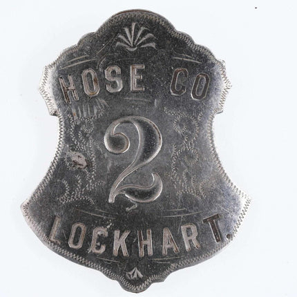 c1880's Lockhart Texas Fire Department Badge Hose Co 2