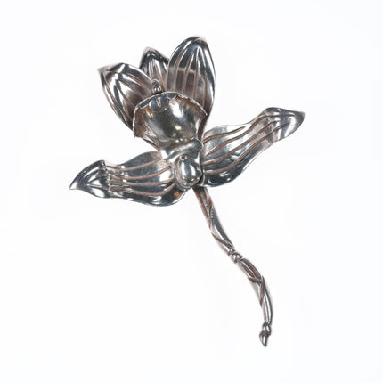 Hector Aguilar Taxco 940 silver 3d orchid pin