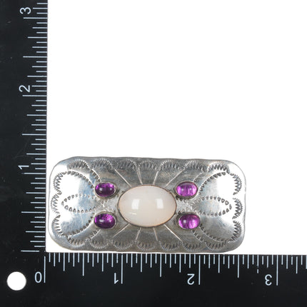 Spencer Navajo sterling pin with Amethyst/shell