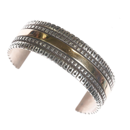 6 5/8" Ivan Howard Navajo 14k/Sterling cuff bracelet